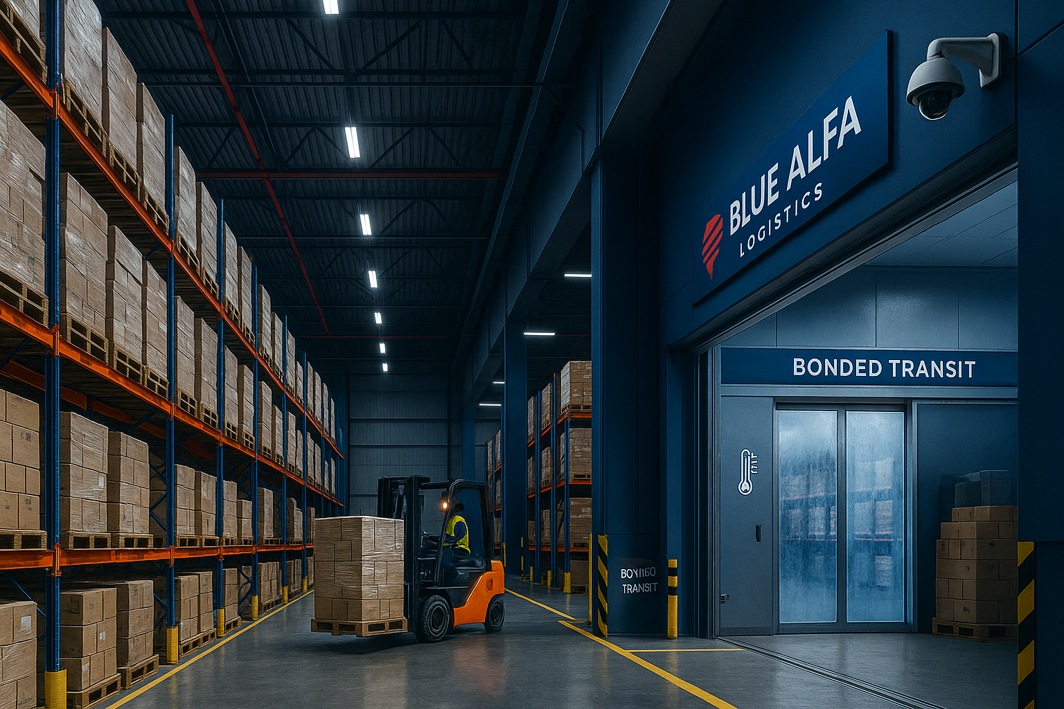 Blue Alfa warehousing in Mersin: covered depots, cold storage, bonded transit and showroom space